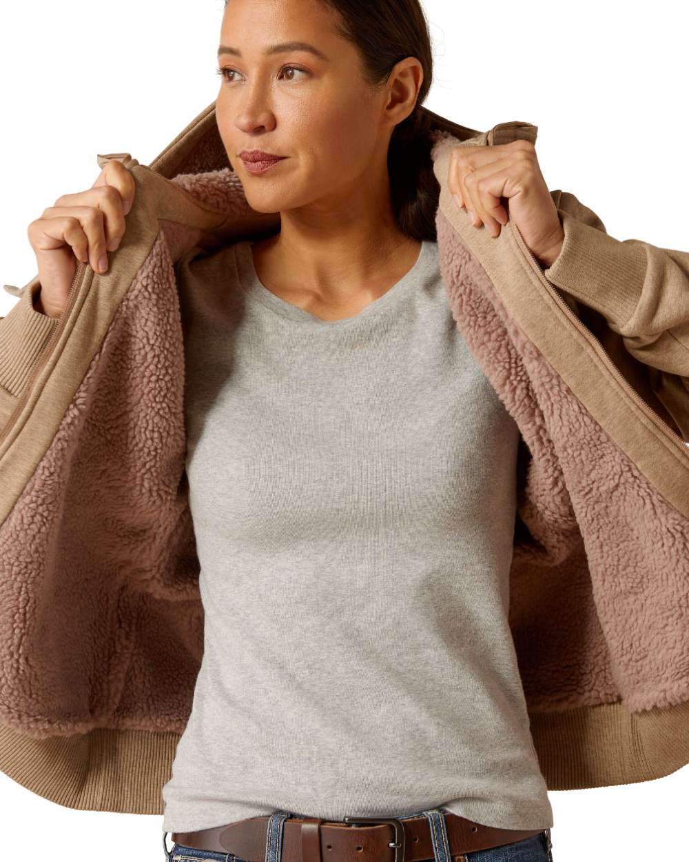 Ariat Womens Rebar All-Weather Sherpa Full Zip Hoodie - Image 4