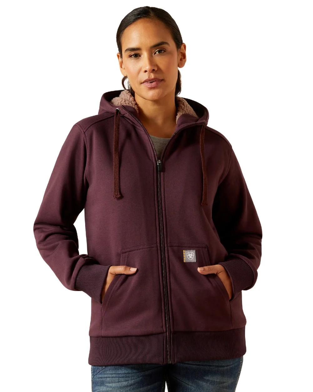 Ariat Womens Rebar All-Weather Sherpa Full Zip Hoodie - Image 8