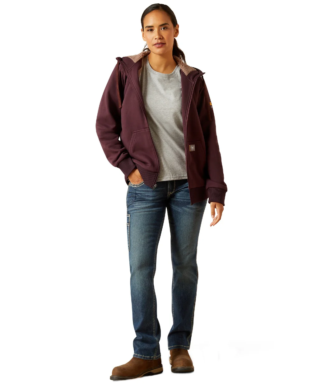 Ariat Womens Rebar All-Weather Sherpa Full Zip Hoodie - Image 9