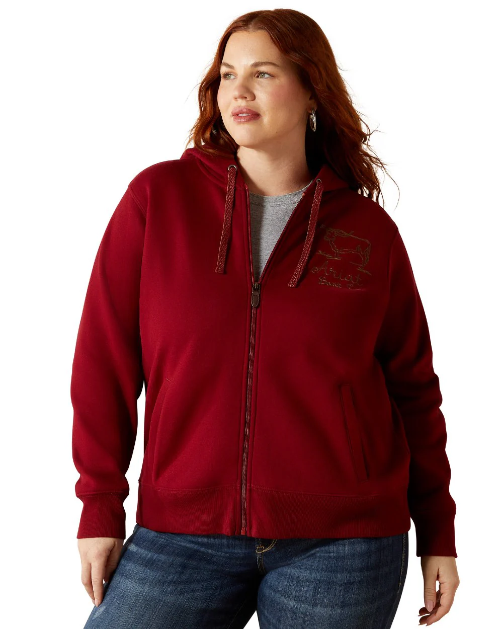 Ariat Womens Stitched Full Zip Hoodie - Image 2