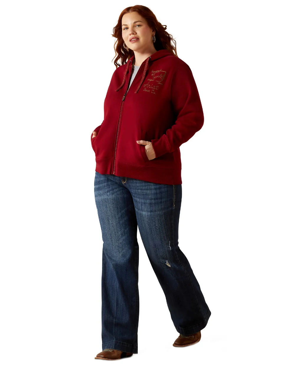 Ariat Womens Stitched Full Zip Hoodie - Image 3