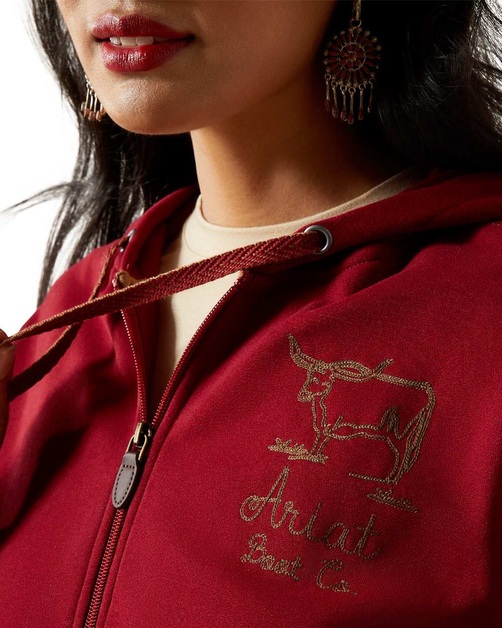 Ariat Womens Stitched Full Zip Hoodie - Image 5
