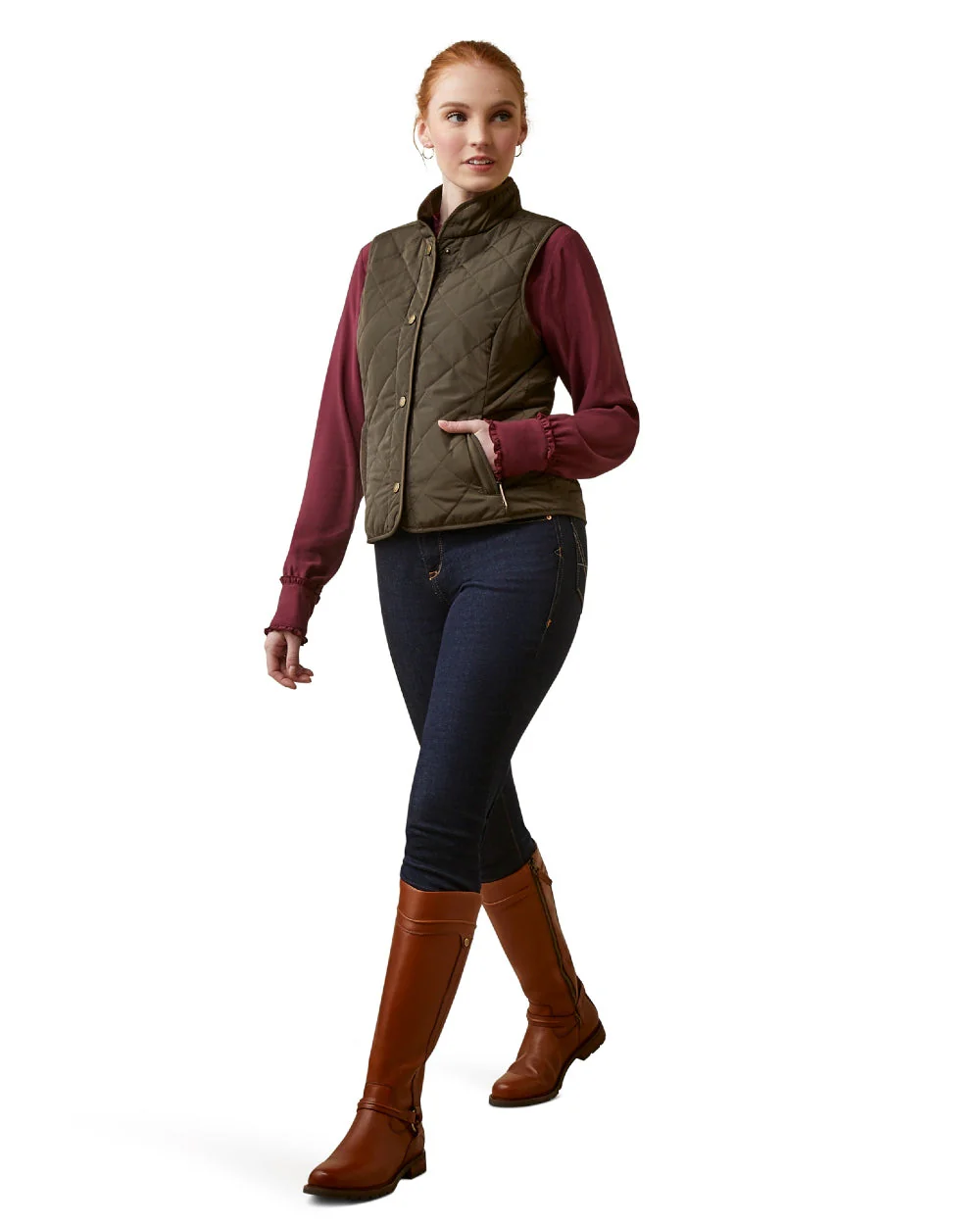 Ariat Womens Woodside Quilted Gilet - Image 5