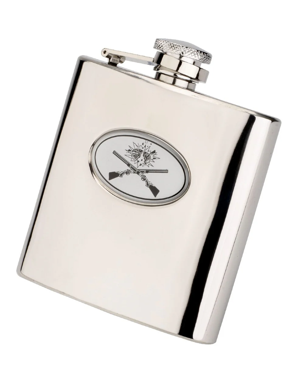 Bisley 6oz Crossed Guns Flask in Presentation Box - Image 2
