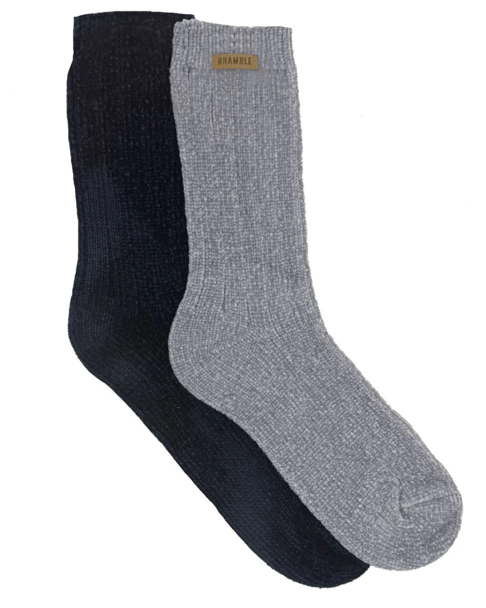 Bramble Womens Ribbed Chenille Bed Socks Twin Pack - Image 2