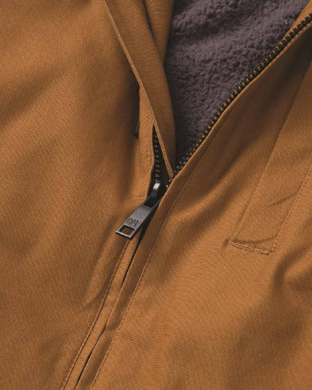 Caterpillar Mens Hooded Sherpa Lined Jacket - Image 12