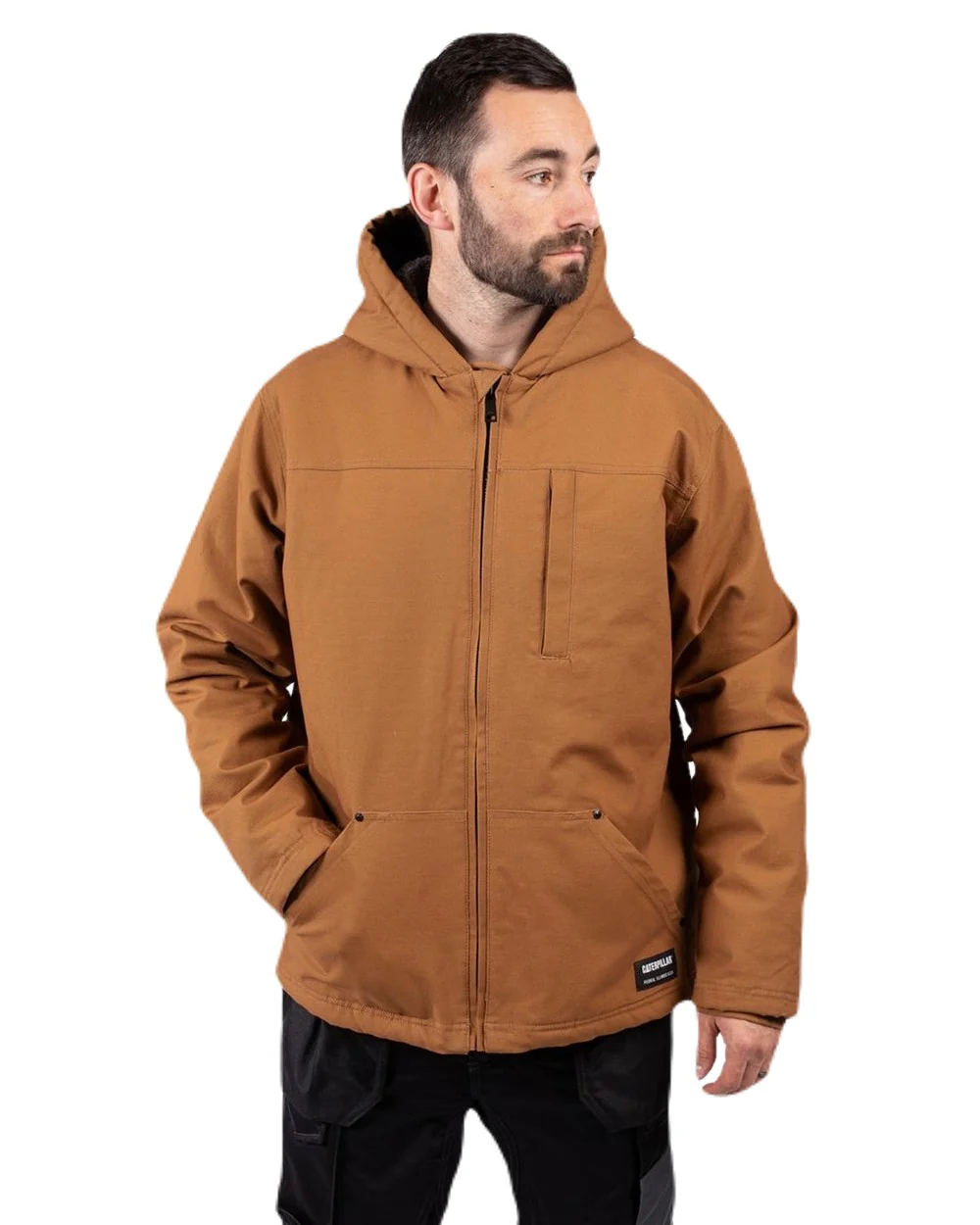 Caterpillar Mens Hooded Sherpa Lined Jacket - Image 2