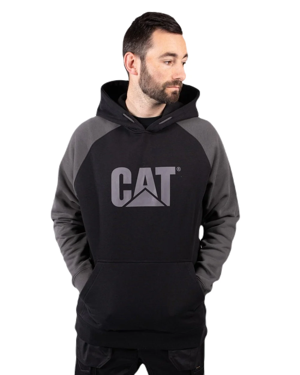 Caterpillar Mens Raglan Hooded Sweatshirt - Image 2