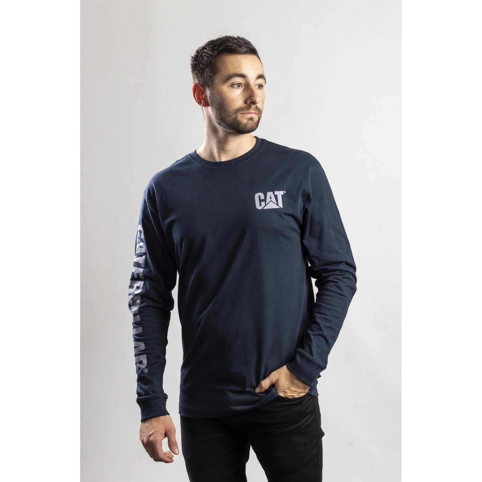 Caterpillar Trademark Banner Long Sleeve T Shirt - Image 2
