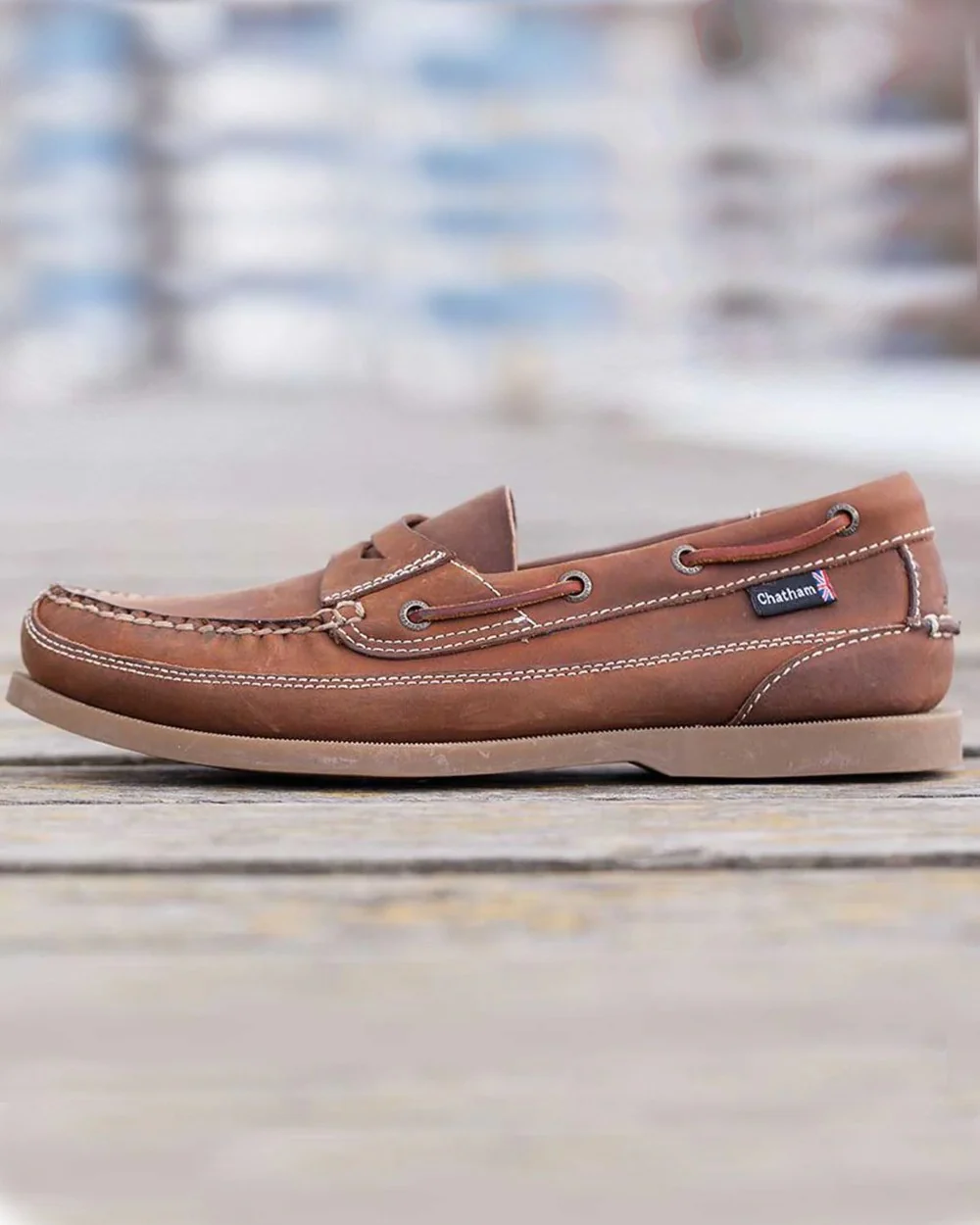 Chatham Mens Gaff II G2 Slip On Leather Boat Shoes - Image 6