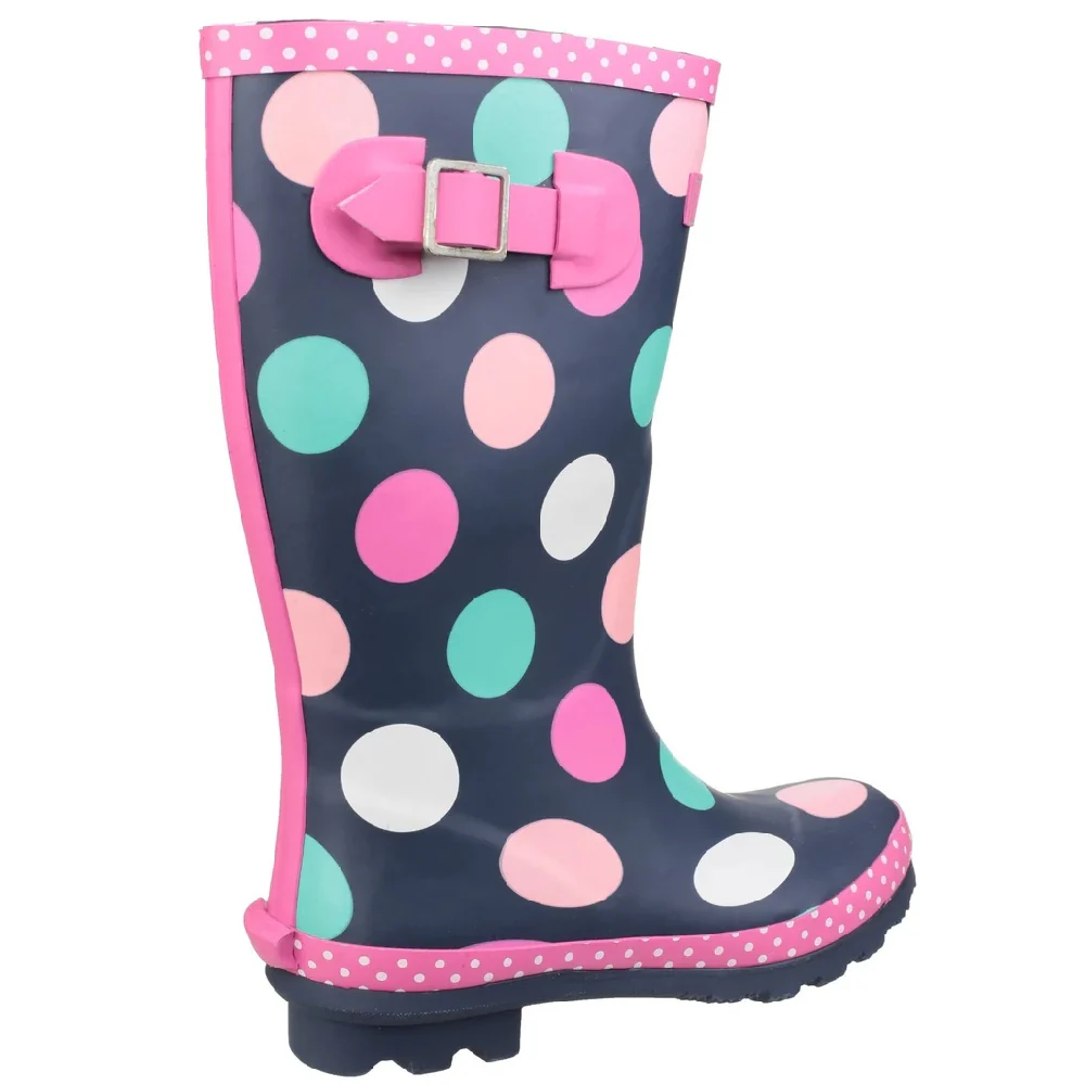 Cotswold Childrens Dotty Pull On Wellingtons - Image 2
