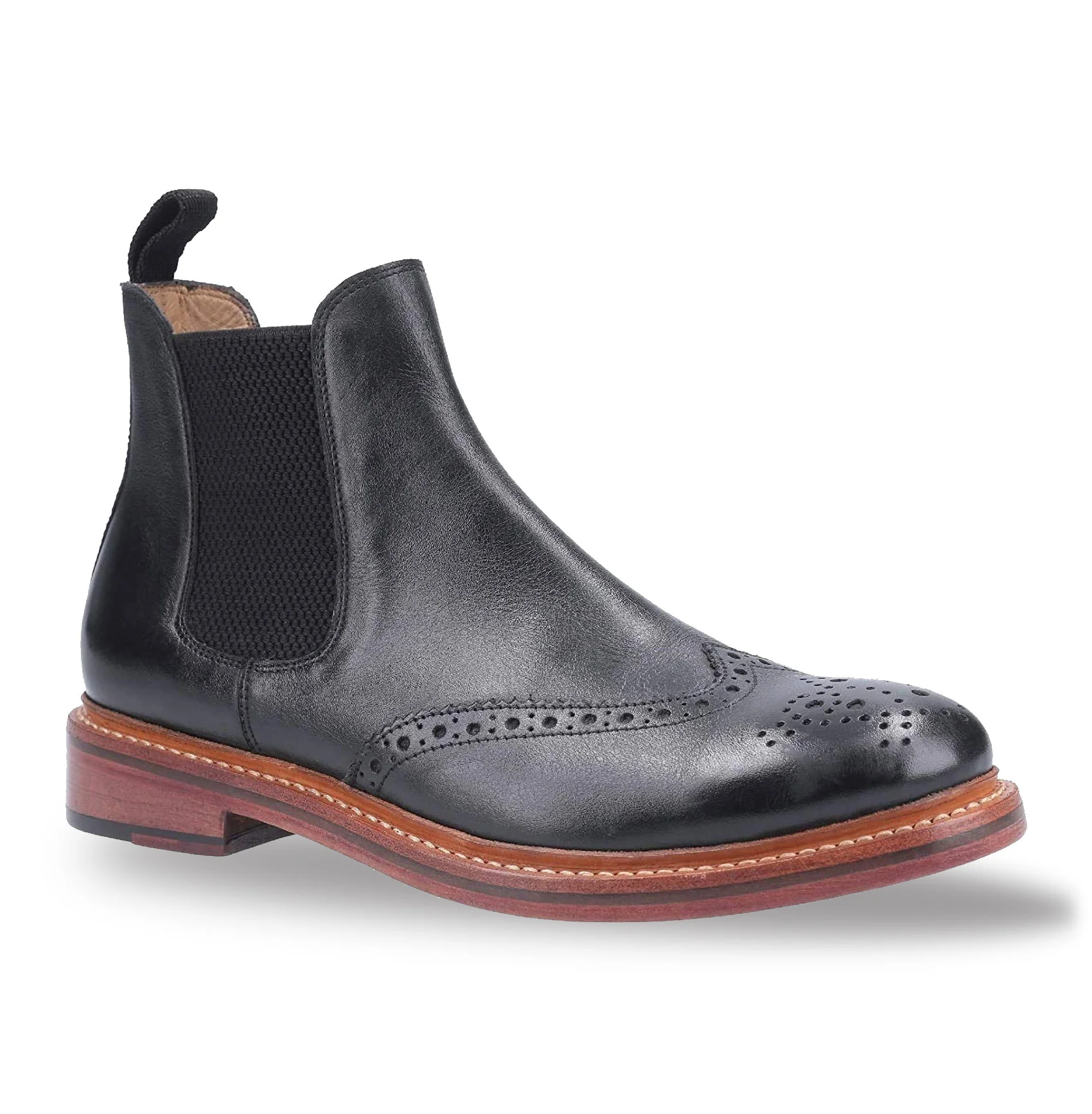 Cotswold Siddington Leather Brogue Chelsea Boots - Image 5