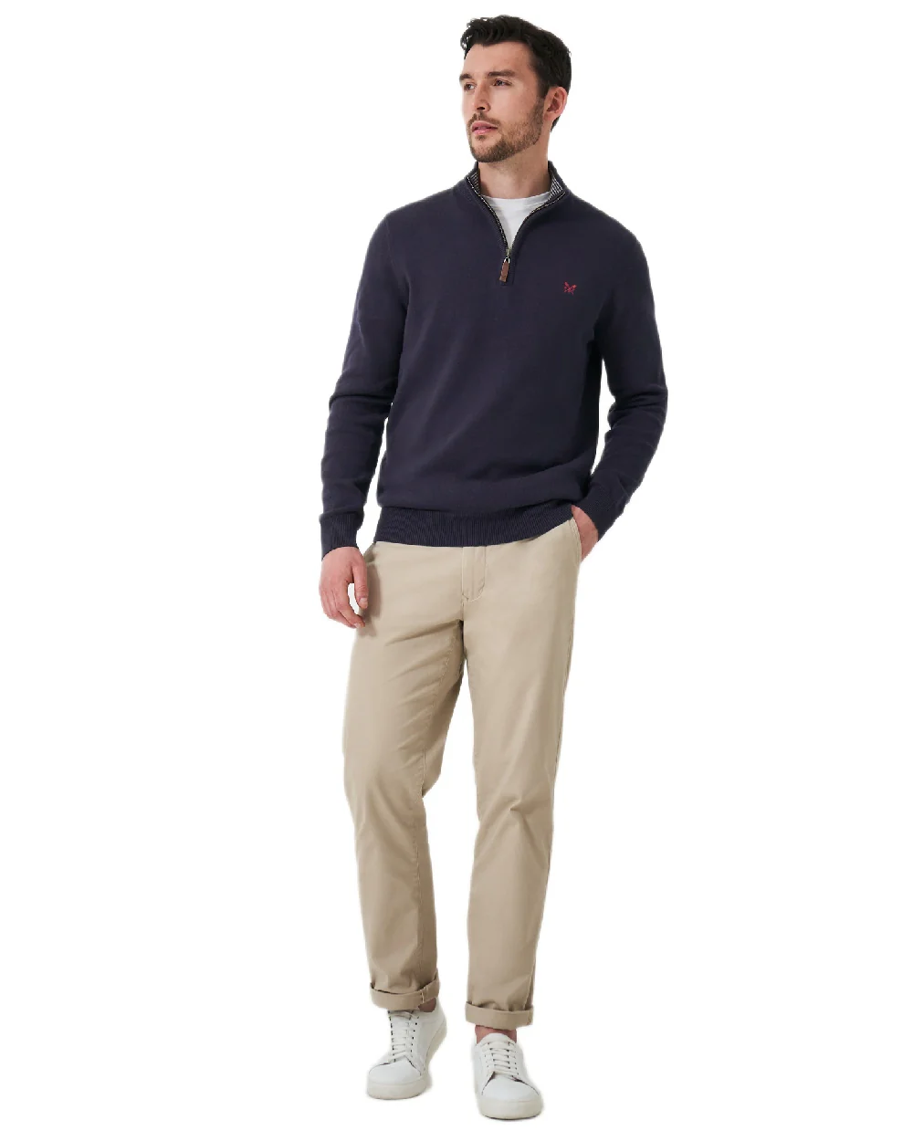 Crew Clothing Mens Classic Half Zip Knit Jumper - Image 4