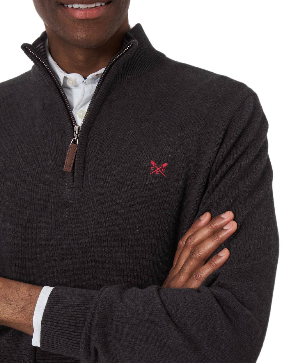 Crew Clothing Mens Classic Half Zip Knit Jumper - Image 7