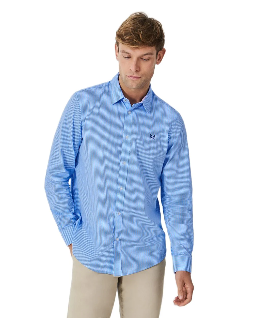 Crew Clothing Mens Classic Micro Gingham Shirt - Image 2