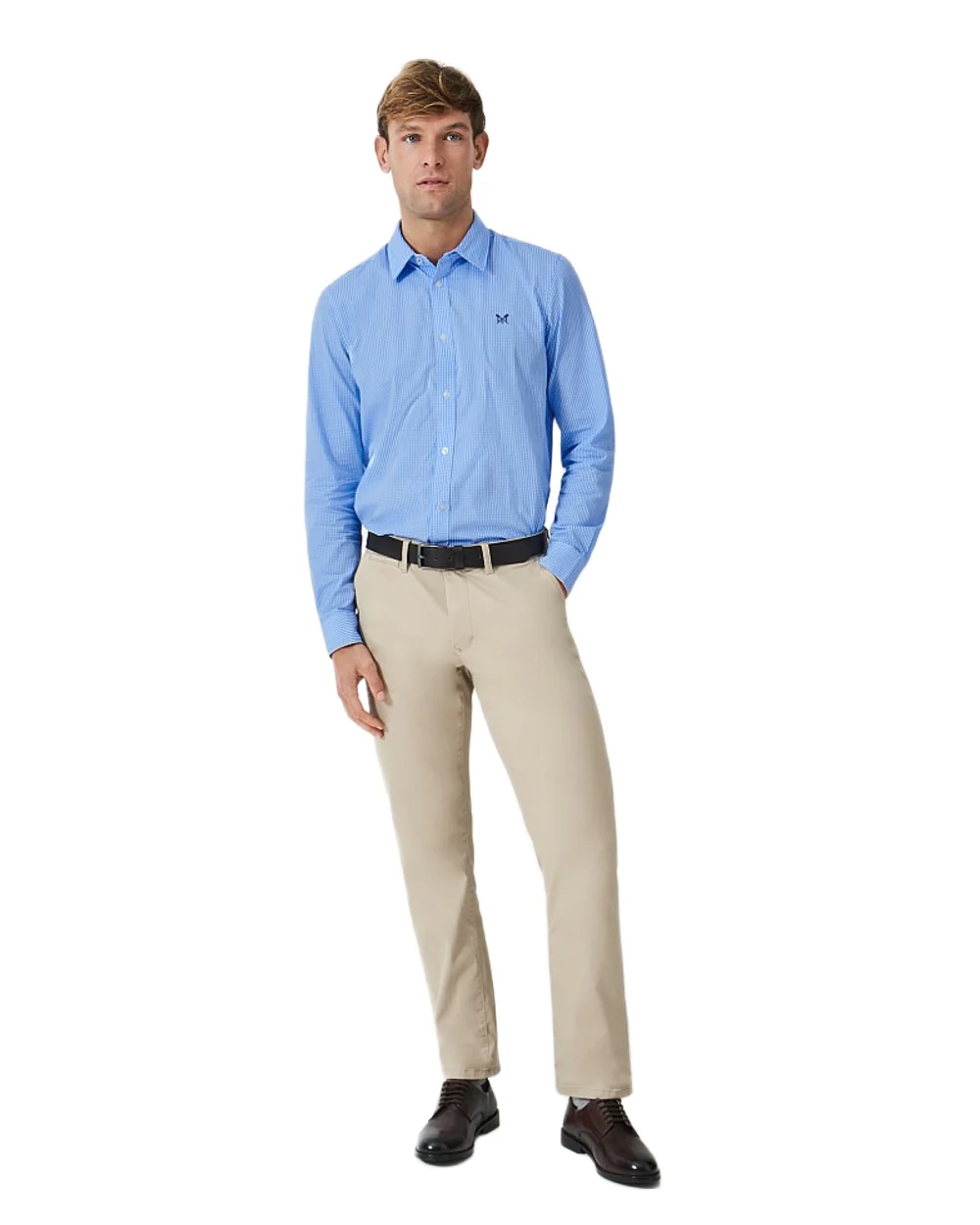 Crew Clothing Mens Classic Micro Gingham Shirt - Image 3