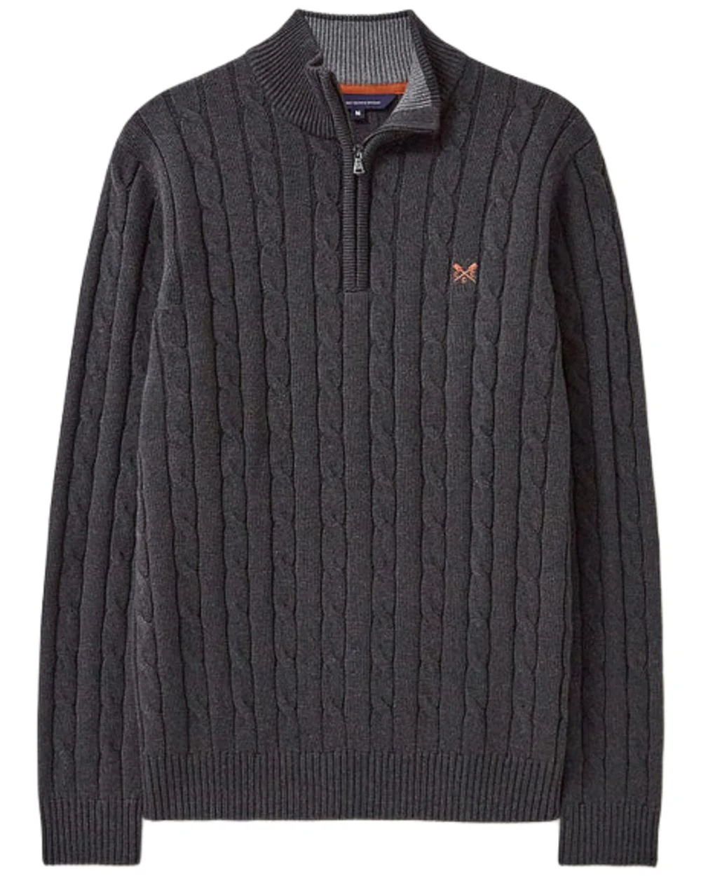 Crew Clothing Mens Oarsman Cable Knit Half Zip Jumper - Image 6