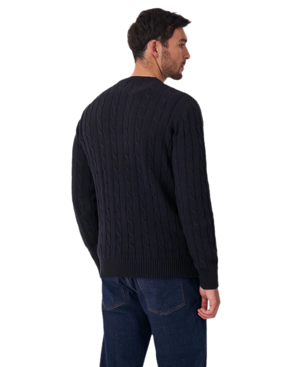 Crew Clothing Mens Oarsman Cable Knit Organic Cotton Crew Neck Jumper - Image 10