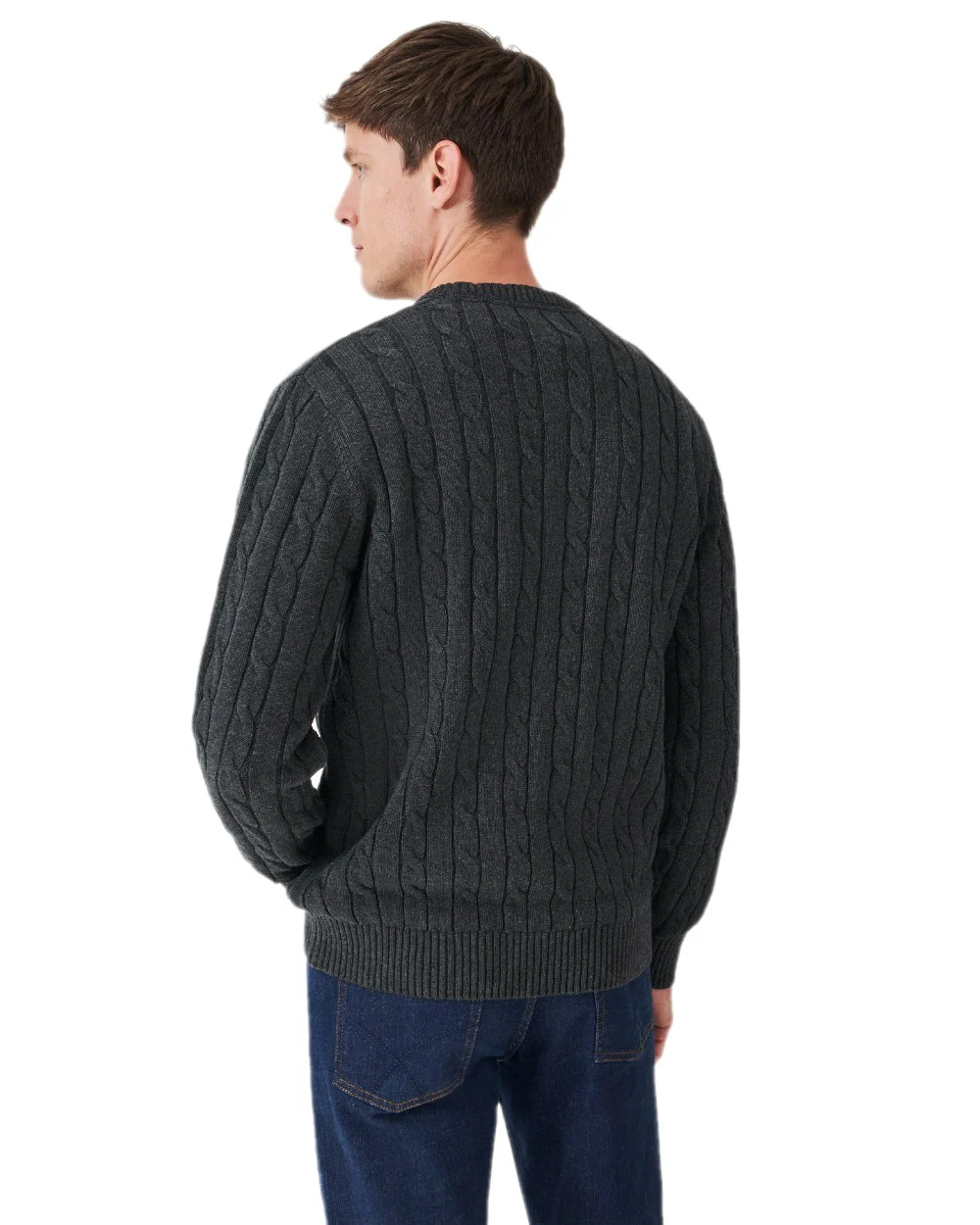 Crew Clothing Mens Oarsman Cable Knit Organic Cotton Crew Neck Jumper - Image 5