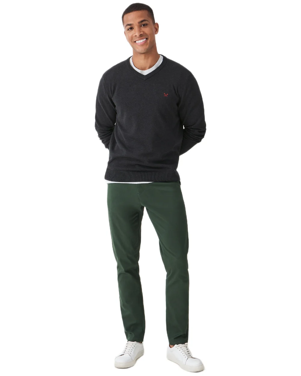 Crew Clothing Mens Organic Cotton V Neck Jumper - Image 2