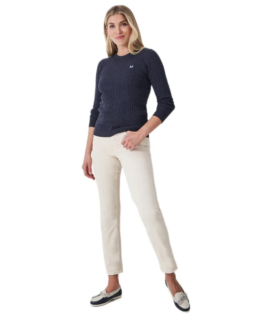 Crew Clothing Womens Crew Neck Heritage Cable Knit Jumper - Image 4