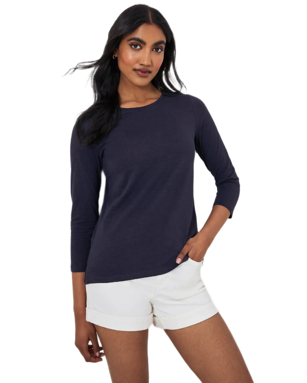 Crew Clothing Womens Perfect 3/4 Sleeves Slub T-Shirt - Image 2