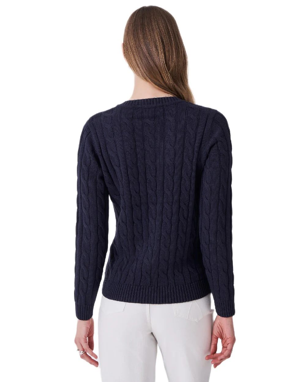 Crew Clothing Womens V Neck Chunky Heritage Cable Knit Jumper - Image 5