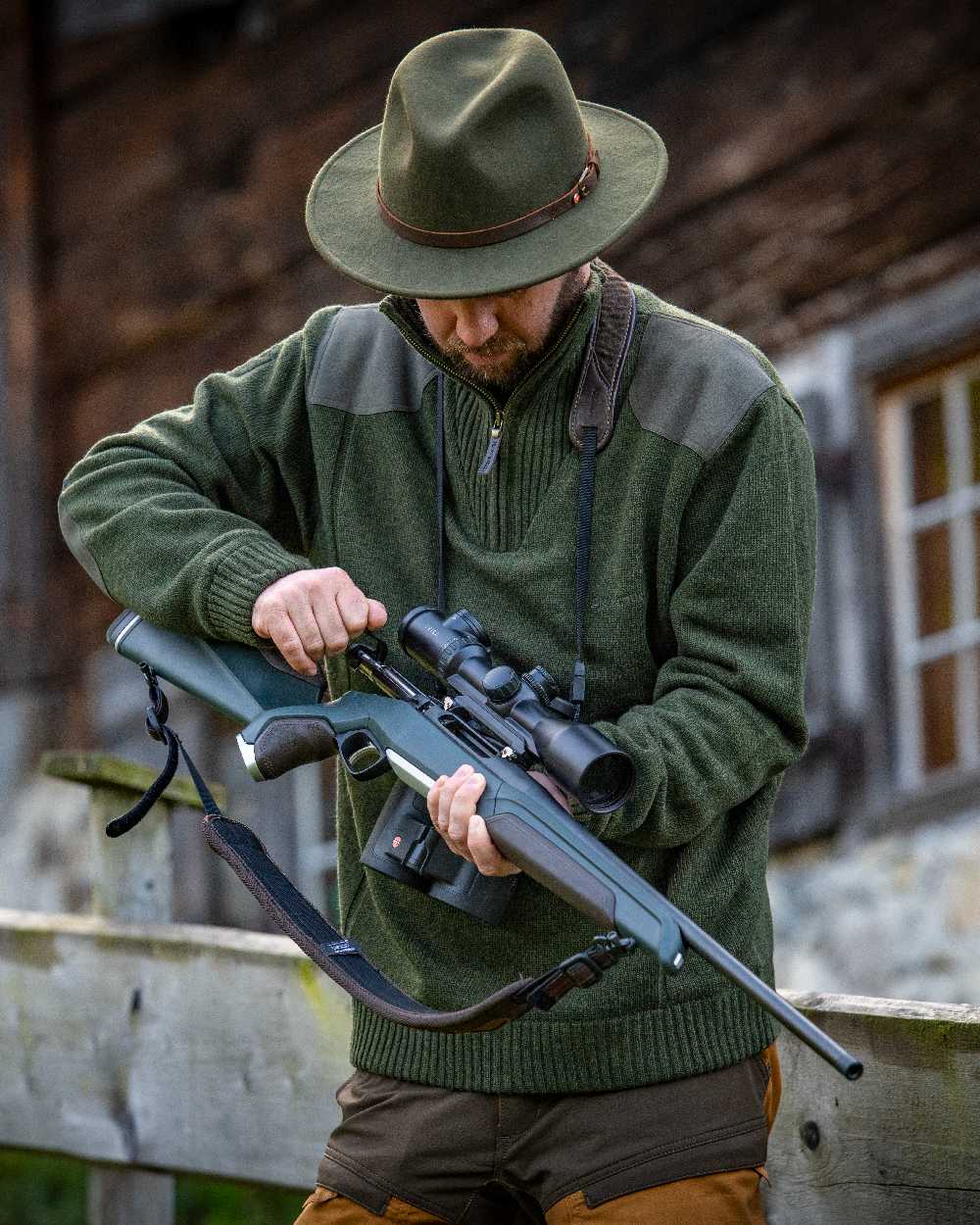 Deerhunter Carlisle Knit Zip Neck Sweater with Stormliner - Image 8