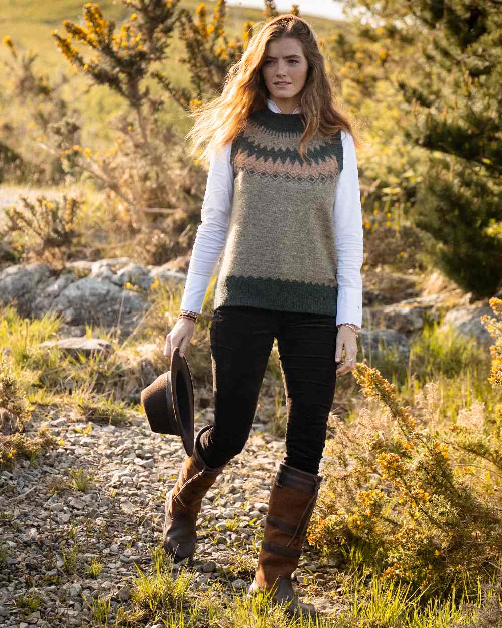 Dubarry Womens Doyle Fair Isle Pattern Vest - Image 10