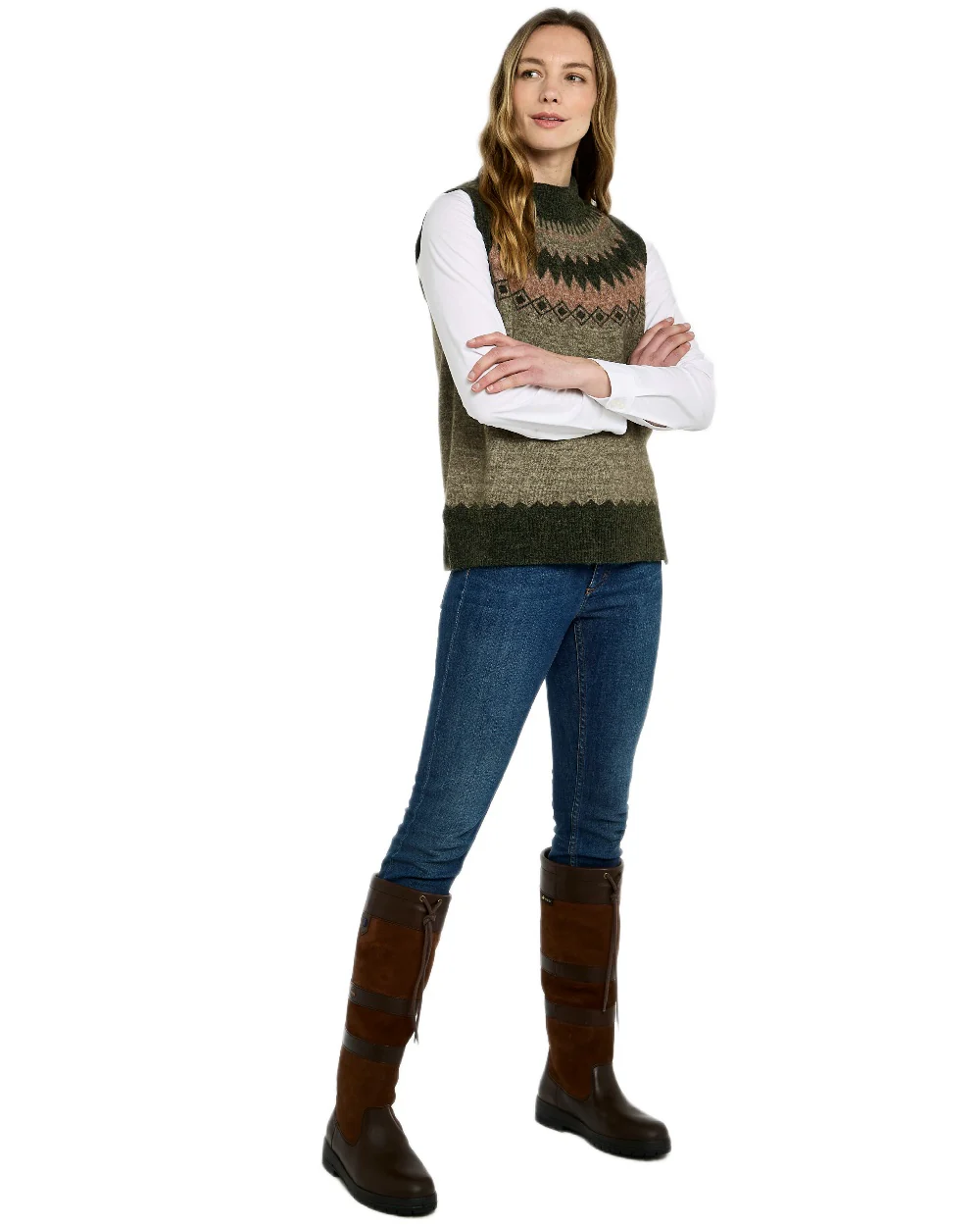 Dubarry Womens Doyle Fair Isle Pattern Vest - Image 12