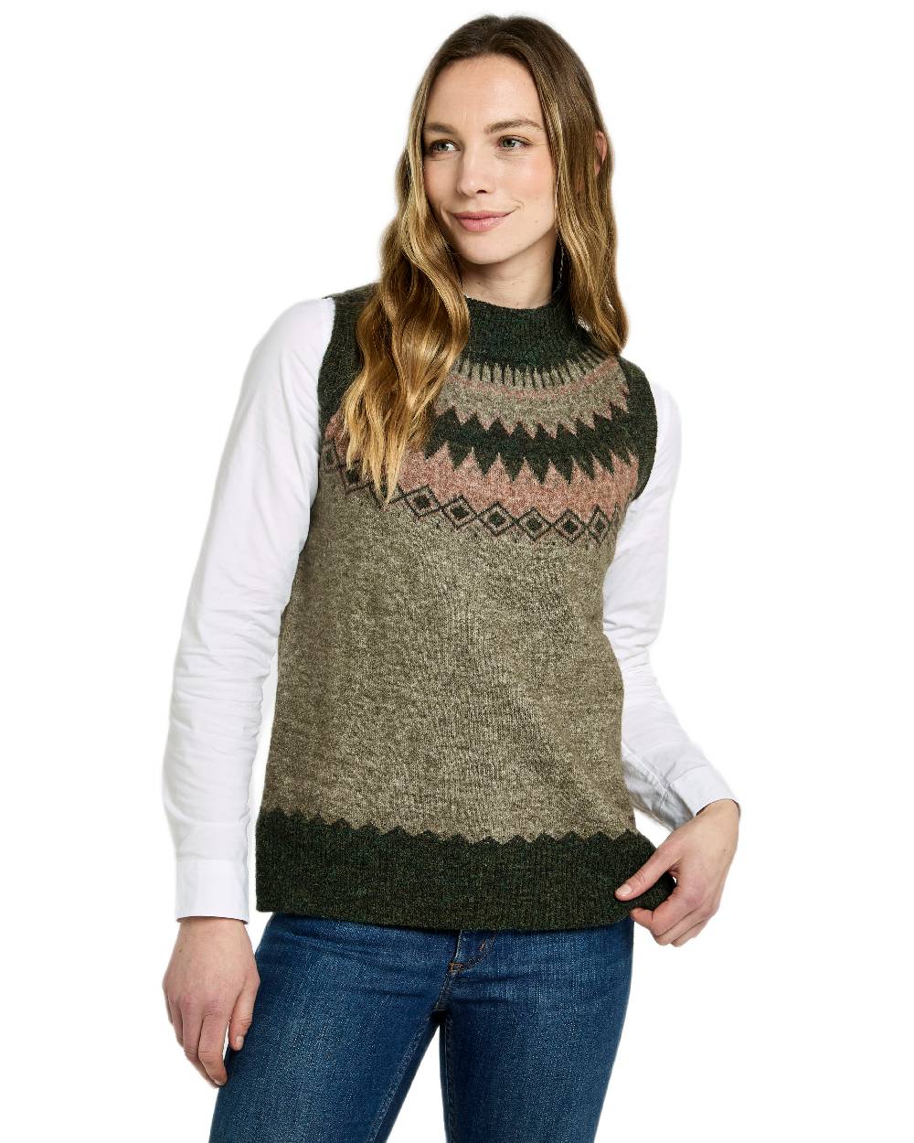 Dubarry Womens Doyle Fair Isle Pattern Vest - Image 2