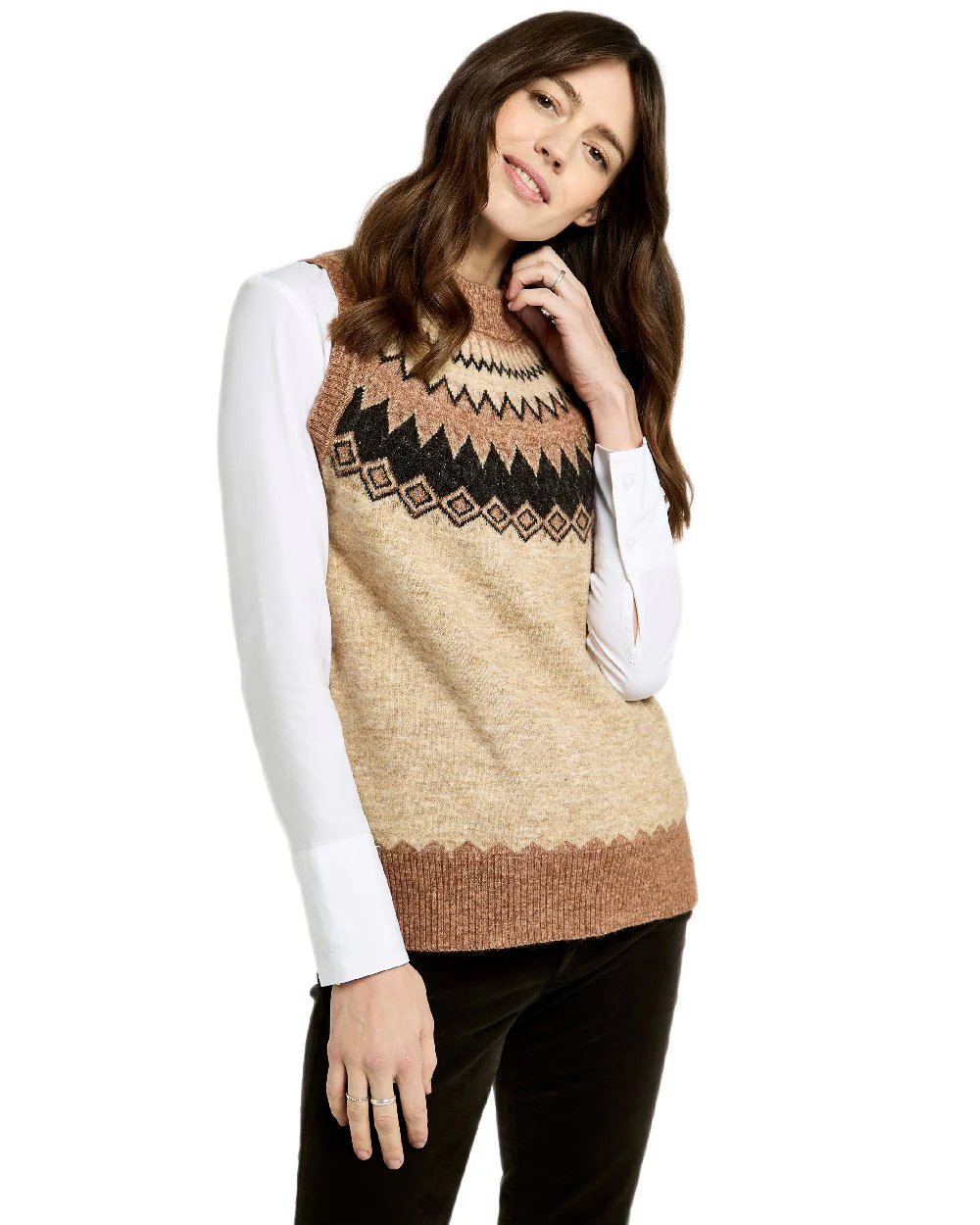 Dubarry Womens Doyle Fair Isle Pattern Vest - Image 4