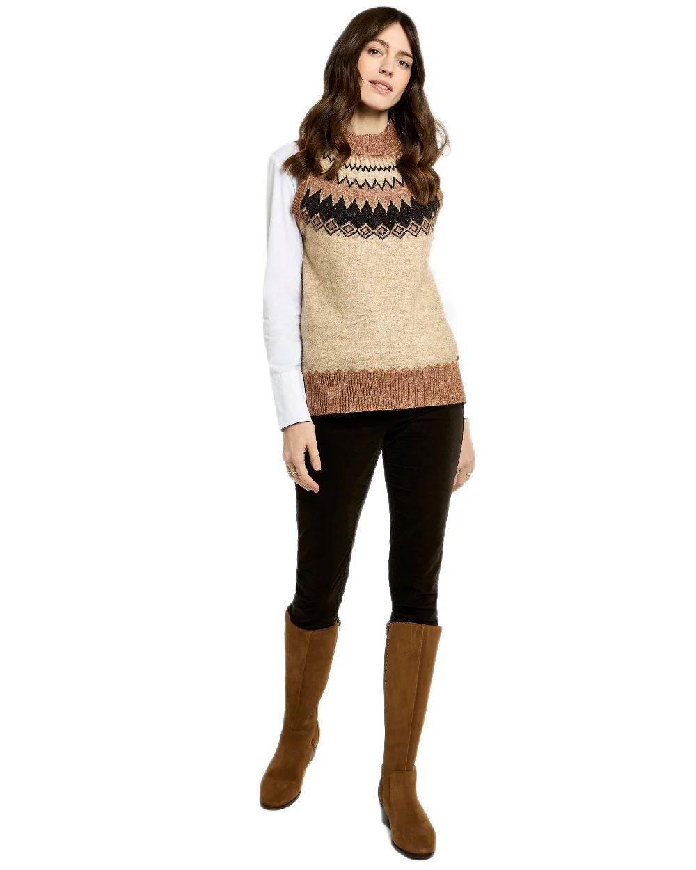Dubarry Womens Doyle Fair Isle Pattern Vest - Image 8
