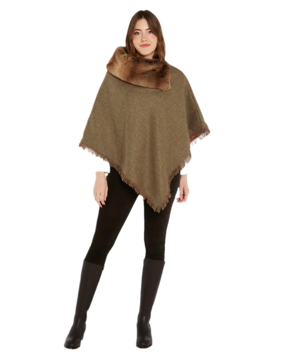 Dubarry Womens Silverfir Tweed Poncho - Image 4