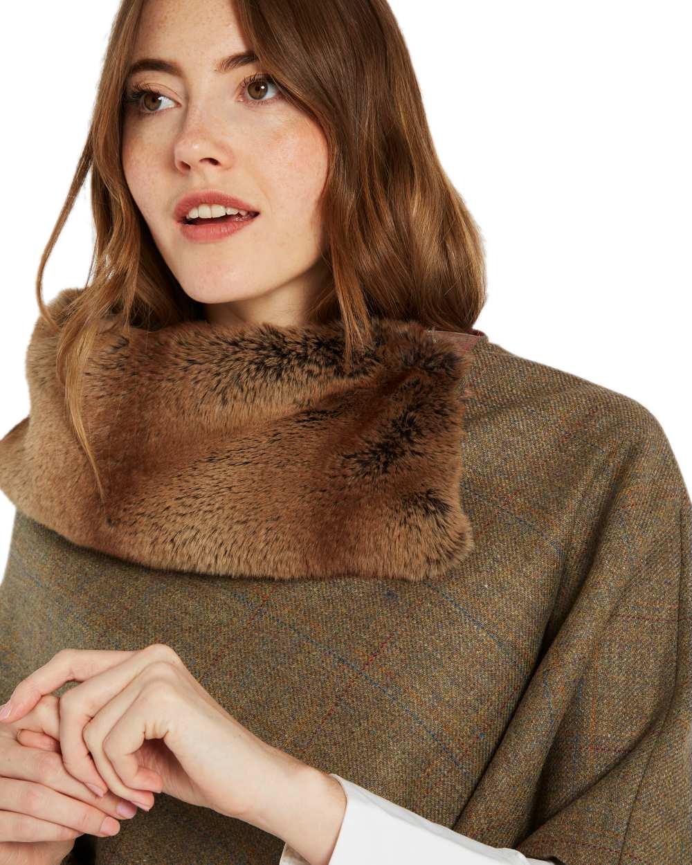 Dubarry Womens Silverfir Tweed Poncho - Image 5