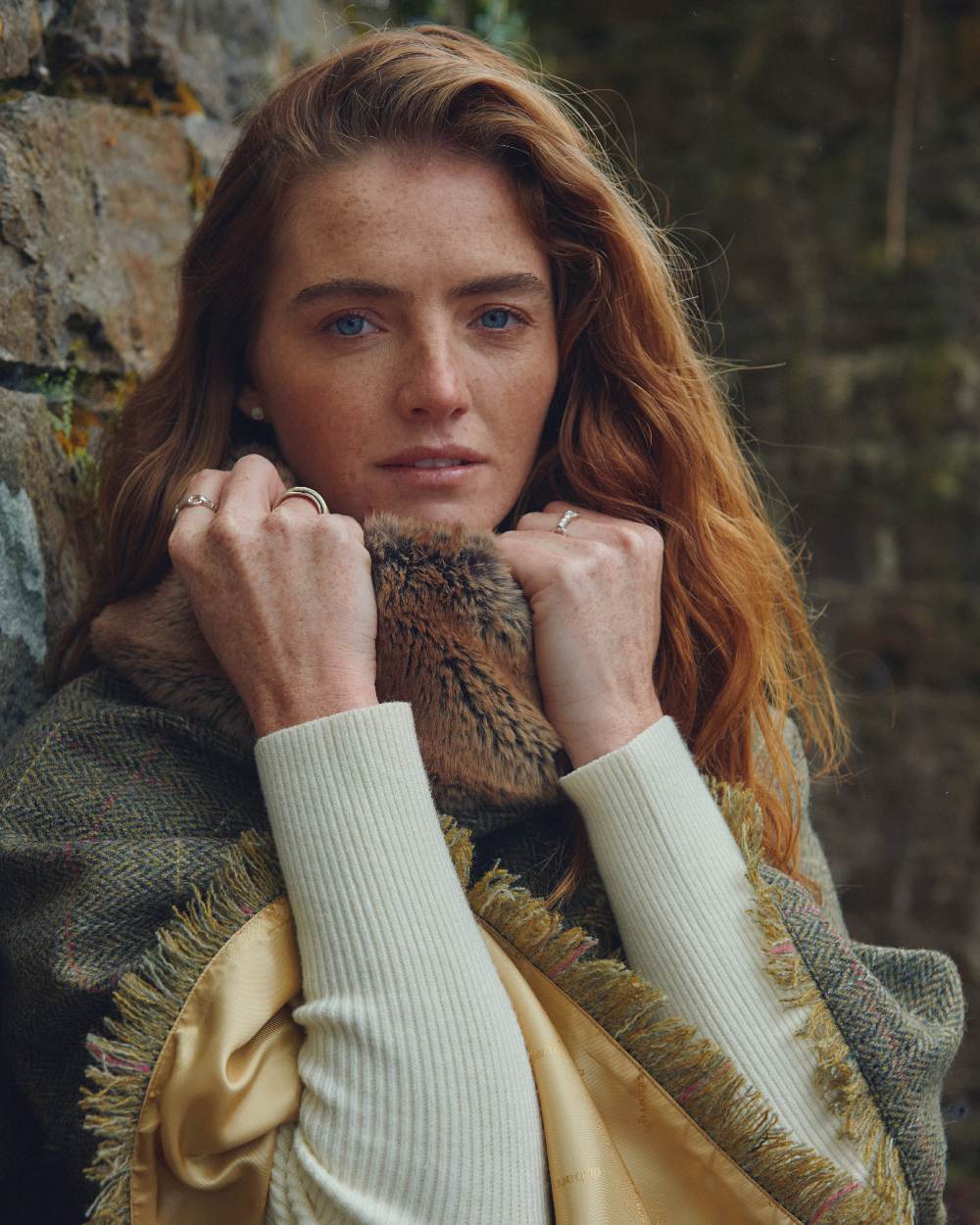 Dubarry Womens Silverfir Tweed Poncho - Image 7