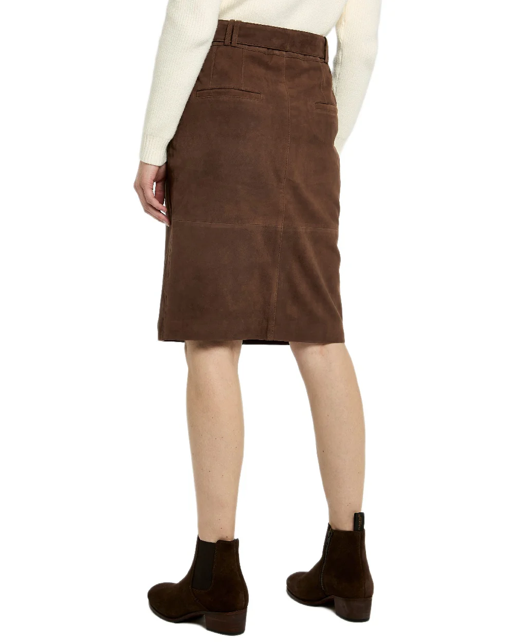 Dubarry Womens Sullivan Knee Length Belted Suede Skirt - Image 5