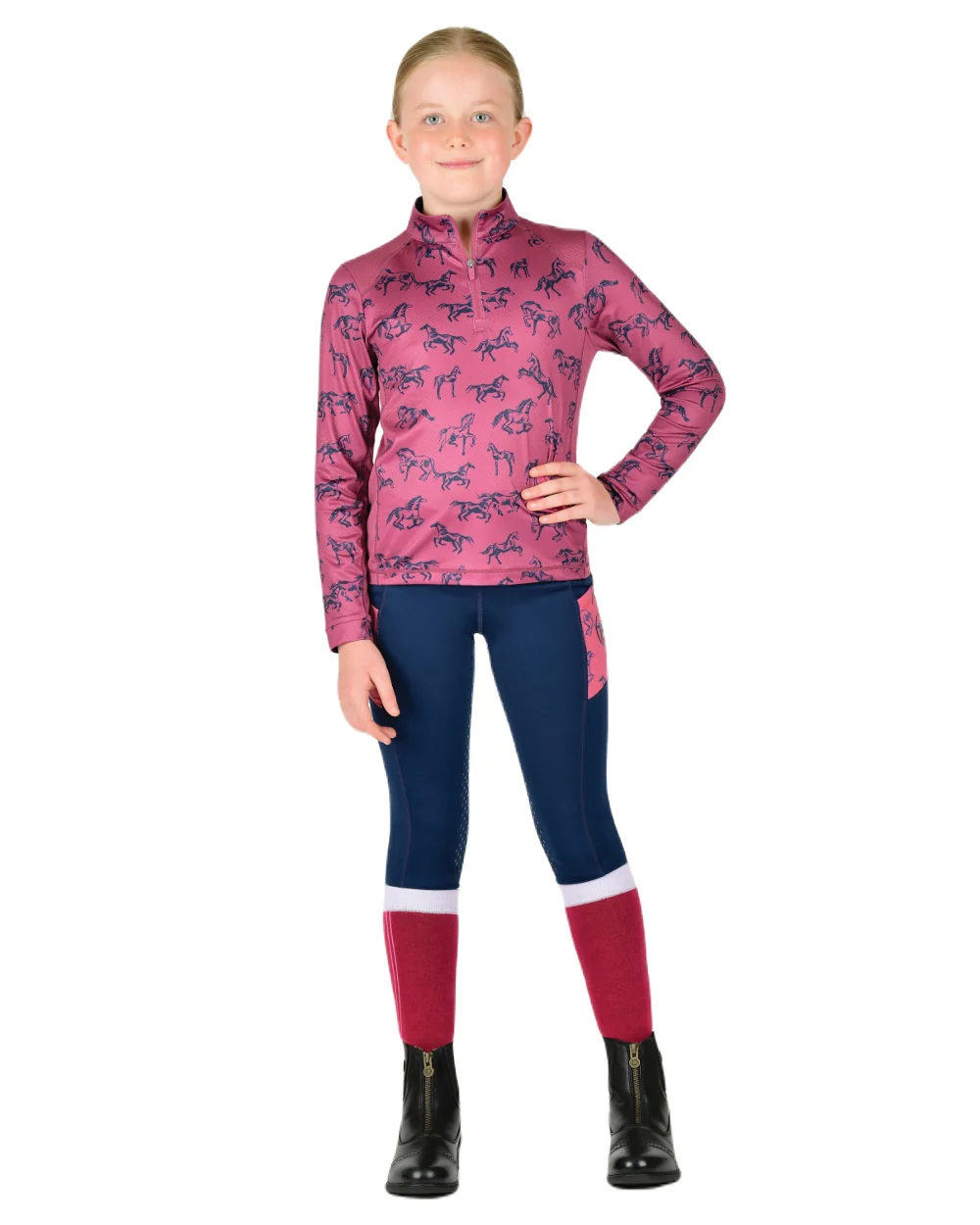 Dublin Childrens Autumn Sally Long Sleeve Riding Top - Image 3