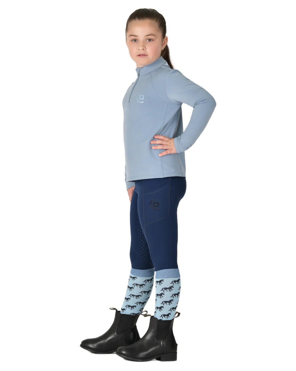 Dublin Kids Brushed Long Sleeve Riding Top - Image 4