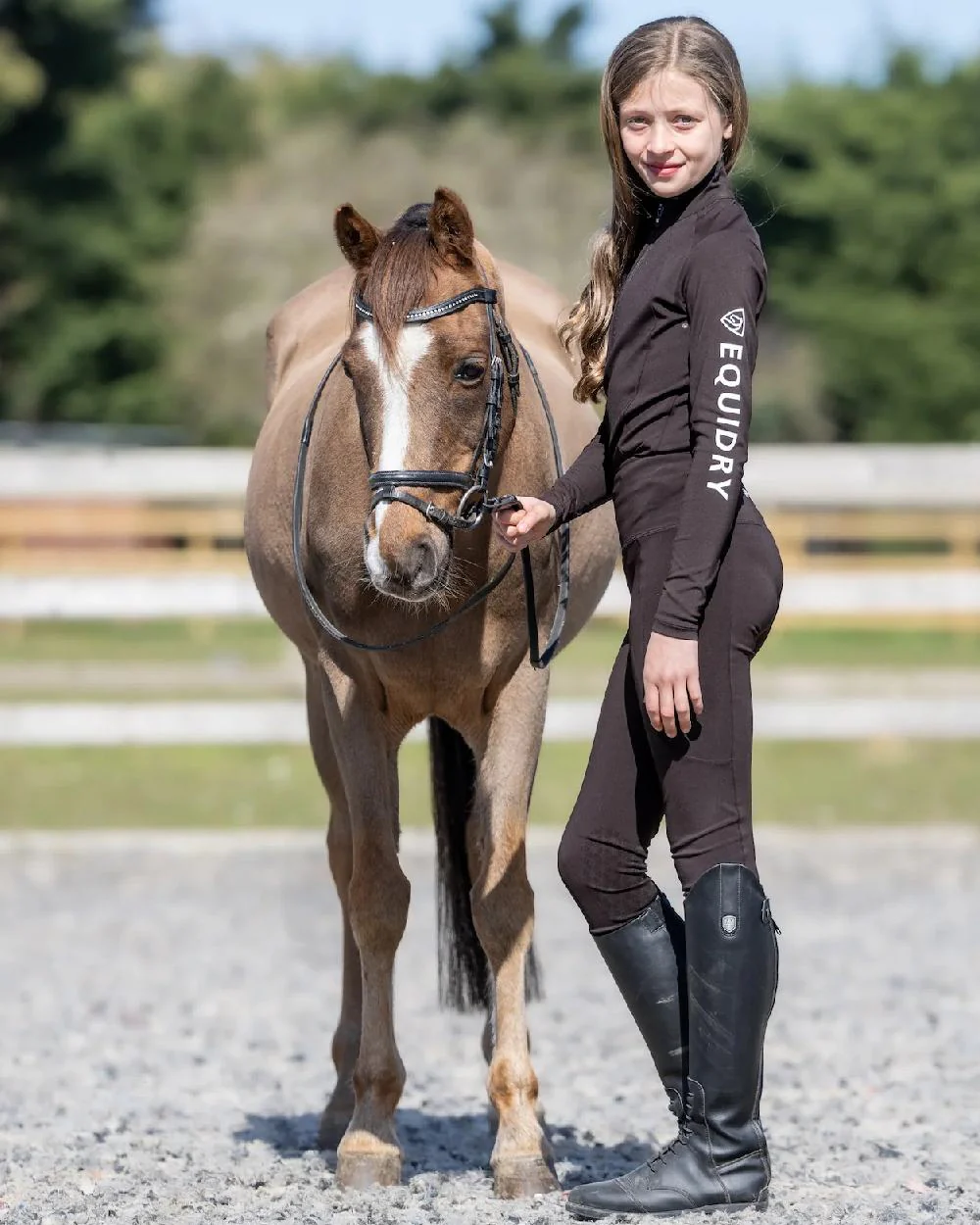 Equidry Childrens Water Repellent Knee Grip Leggings - Image 22