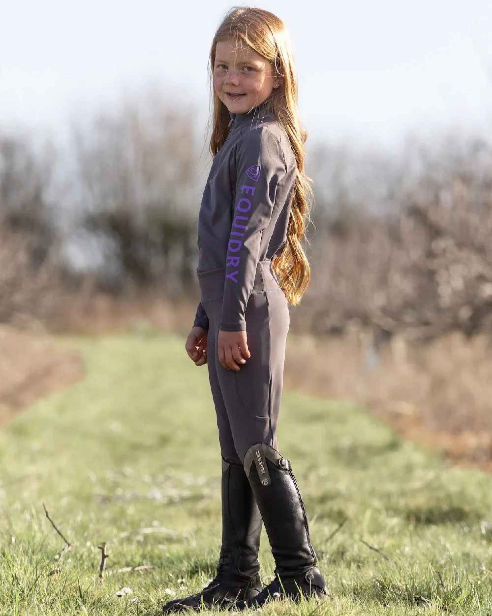 Equidry Childrens Water Repellent Knee Grip Leggings - Image 27