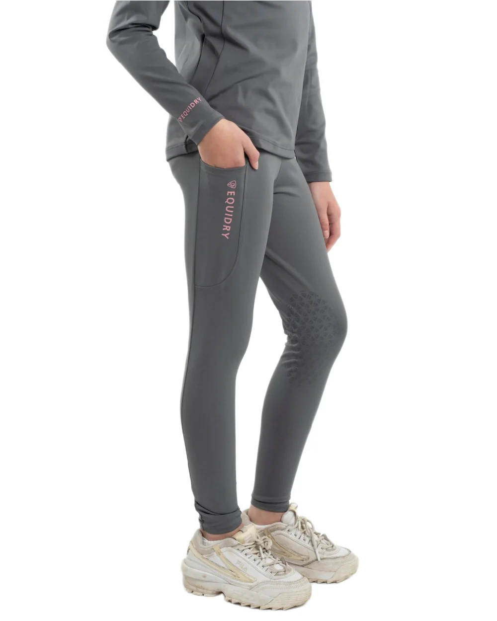 Equidry Childrens Water Repellent Knee Grip Leggings - Image 32