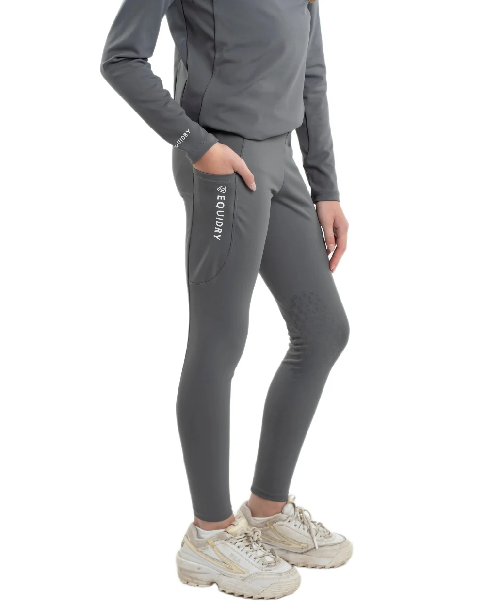 Equidry Childrens Water Repellent Knee Grip Leggings - Image 38