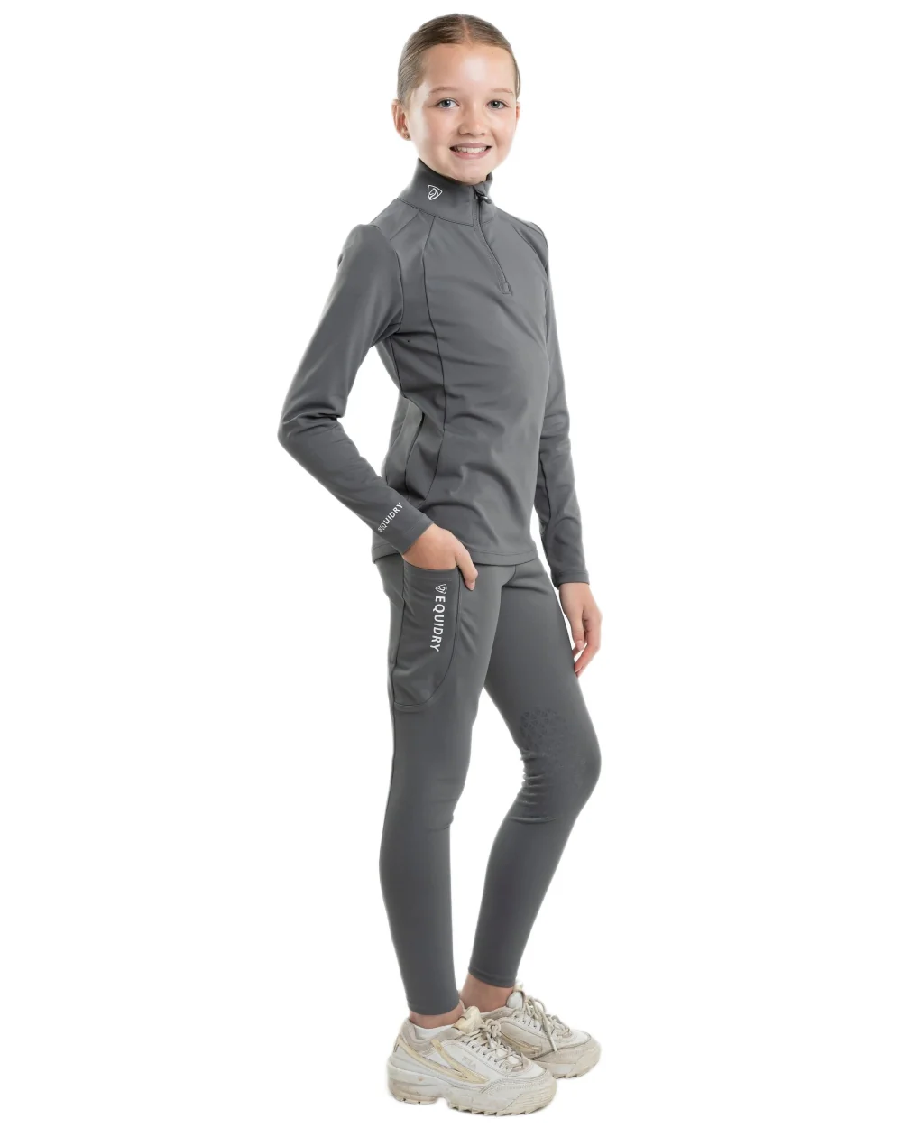 Equidry Childrens Water Repellent Knee Grip Leggings - Image 43