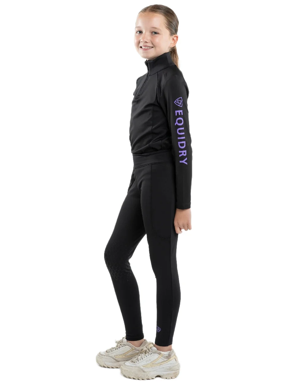 Equidry Childrens Water Repellent Knee Grip Leggings - Image 5