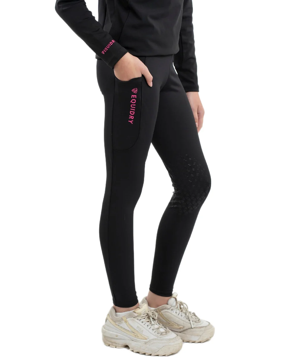 Equidry Childrens Water Repellent Knee Grip Leggings - Image 7