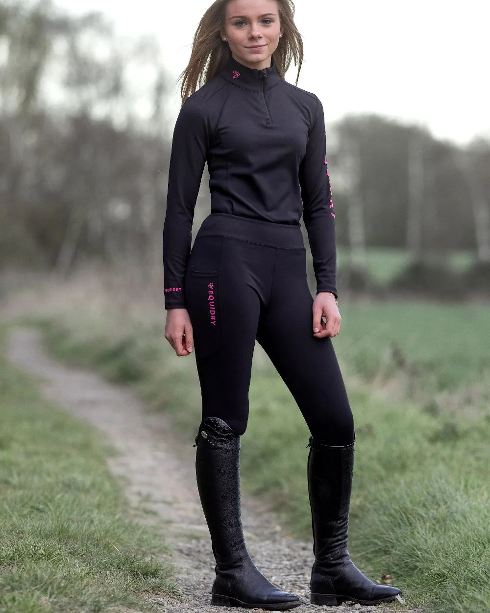 Equidry Childrens Water Repellent Knee Grip Leggings - Image 8