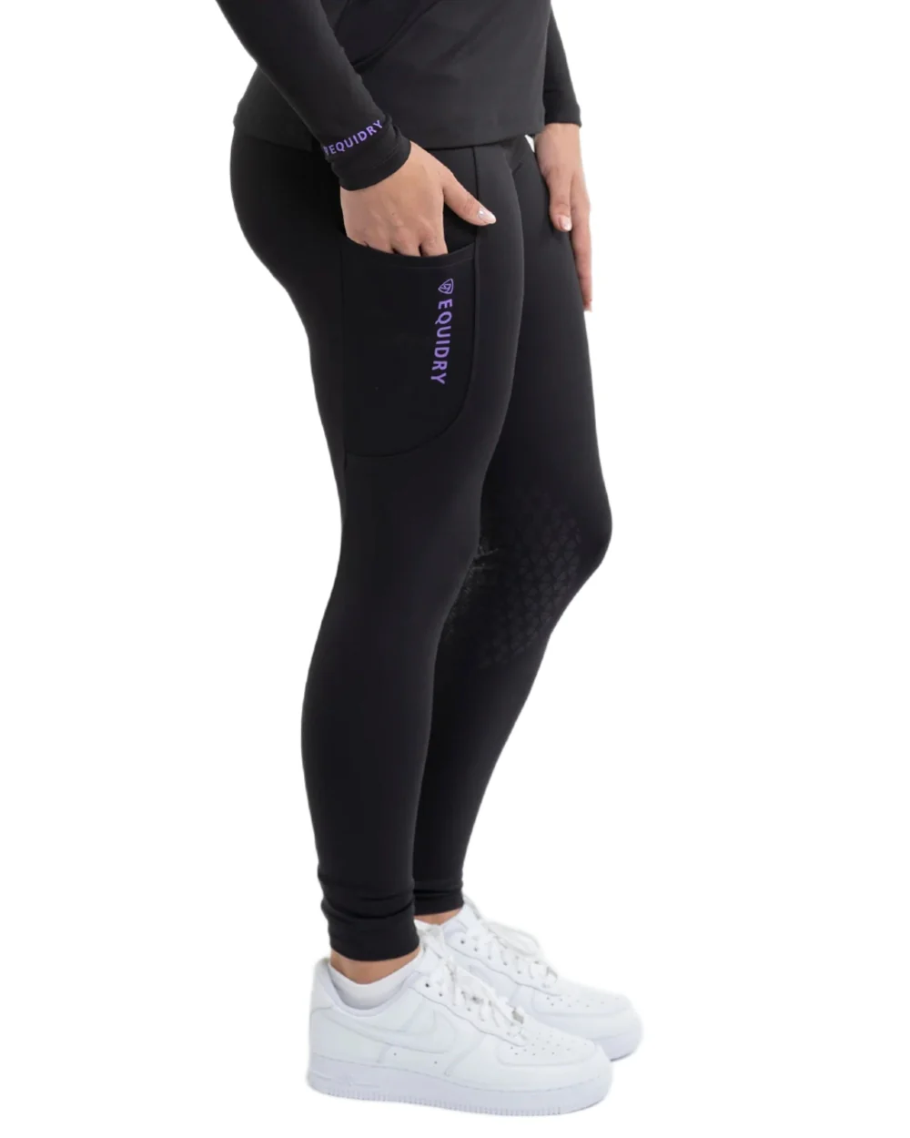 Equidry Womens Water Repellent Knee Grip Leggings - Image 3