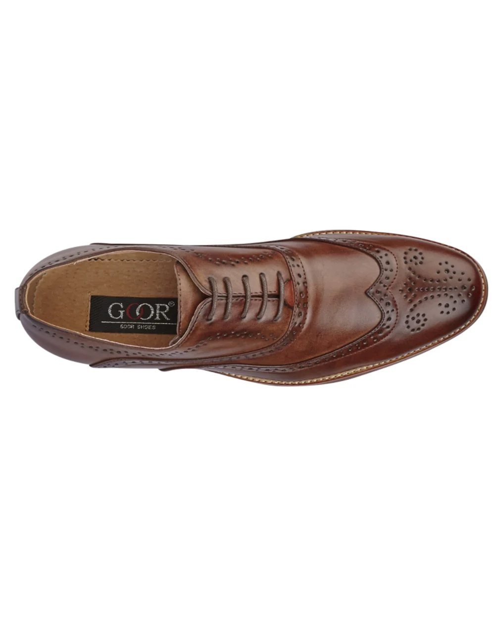 Goor Mens 5 Eye Wing Capped Brogue Oxford Shoes - Image 2