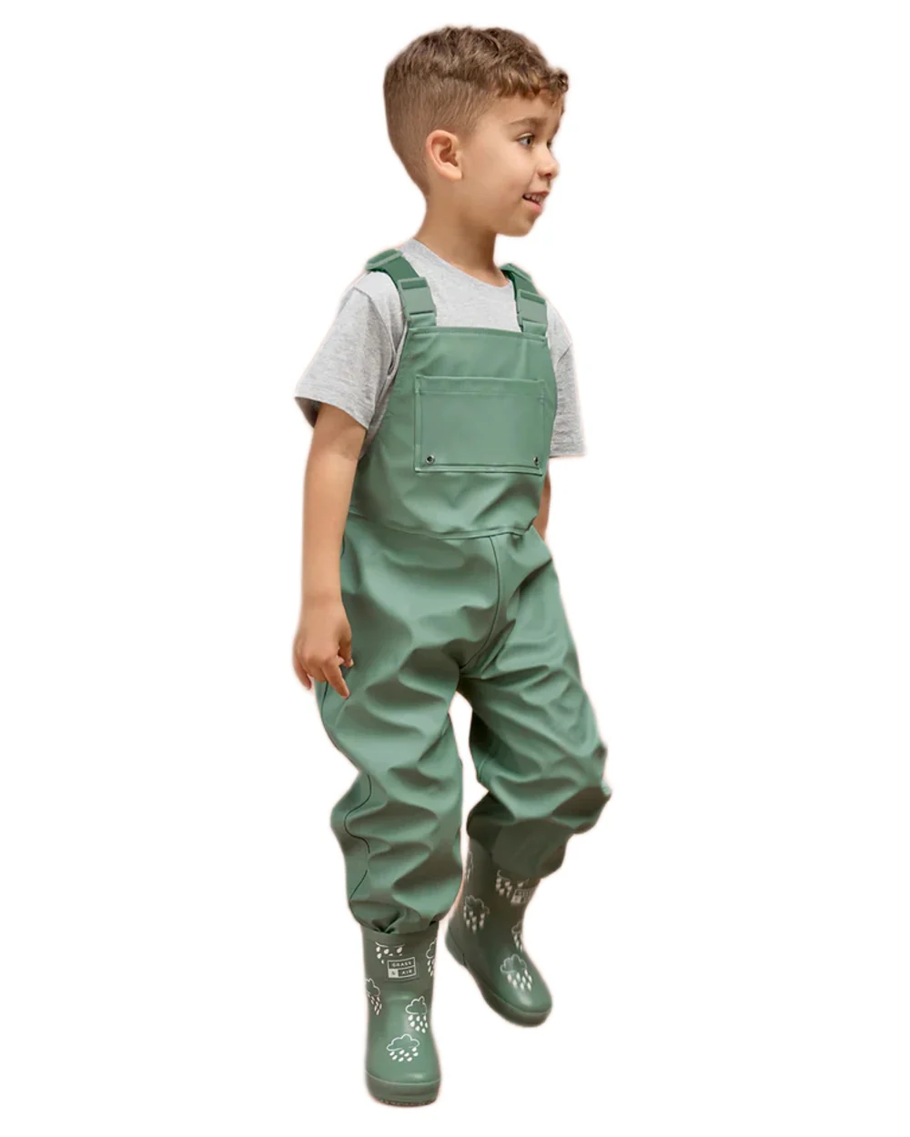 Grass & Air Childrens Rainster Waterproof Dungaree - Image 13